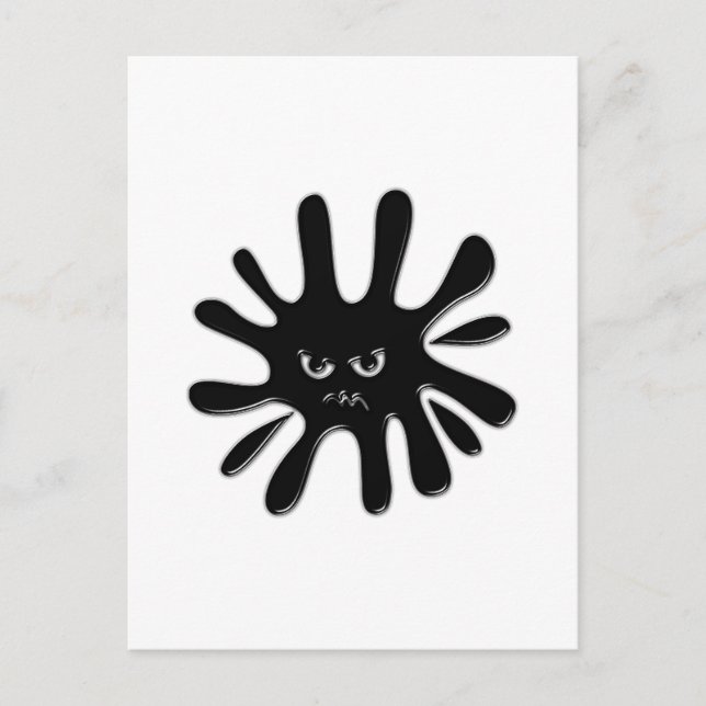 Cartão Postal Splatter preto irritado (Frente)
