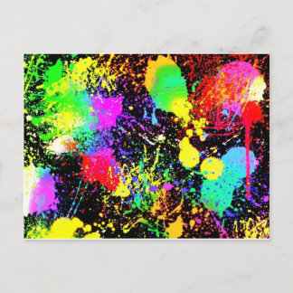 Cartão Postal Splatters de tintas