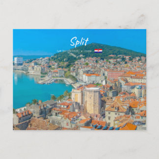 Cartão Postal Split, Croácia - Cidade Costeira