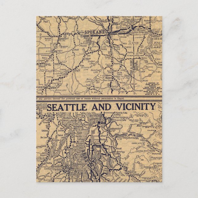 Cartão Postal Spokane, Seattle (Frente)