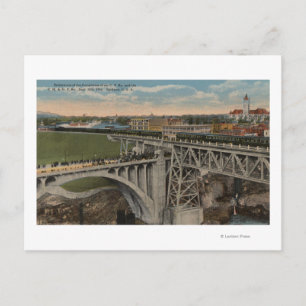 Cartão Postal Spokane, WA - conclusão Railway pacífica da uni