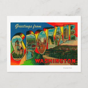 Cartão Postal Spokane, Washington - Grande Cena de Letra 2