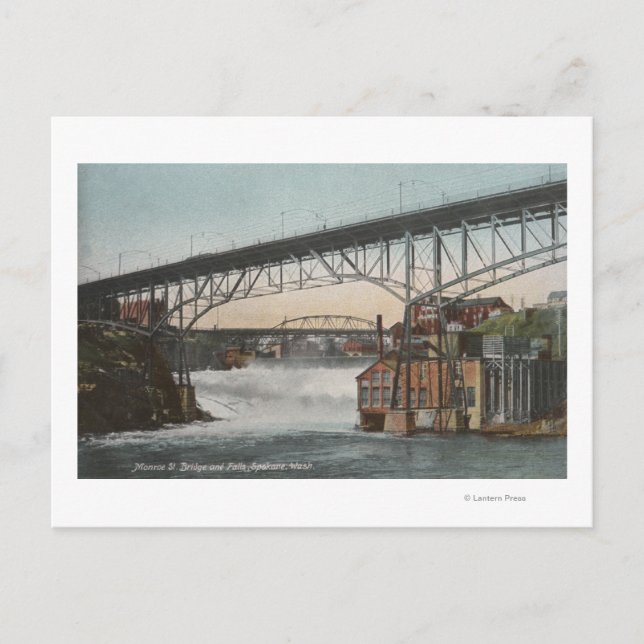 Cartão Postal Spokane, Washington - Rua Monroe (Frente)