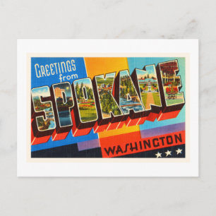 Cartão Postal Spokane Washington WA Antiga Viagens vintage Souve