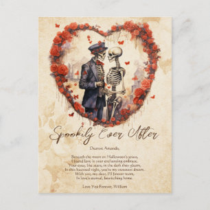 Cartão Postal "Spookie" Depois do Casal de Amor Vintage Hallowee