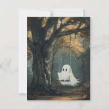 Spooky Ghost no Swing Autumn Halloween