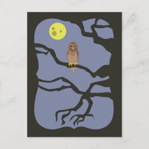 Cartão Postal Spooky Halloween Owl
