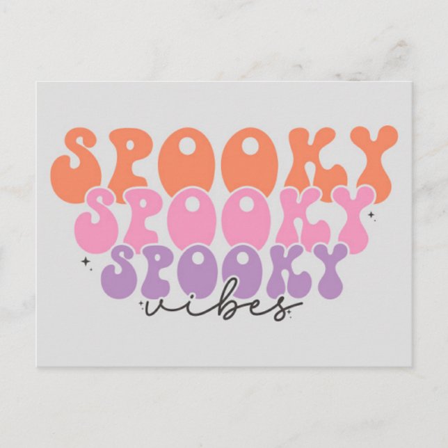 Cartão Postal Spooky Spooky Vibes Spooky (Frente)