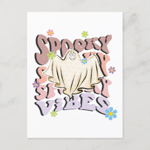Cartão Postal Spooky Vibes Retro Halloween