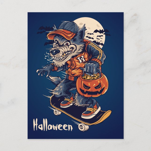 Cartão Postal Spooky Wolf (Frente)