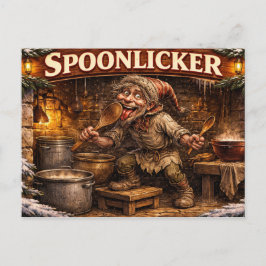 Cartão Postal Spoon Licker Icelandic Yule Lad postcard 