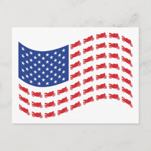 Cartão Postal sPORT-bIKE-fLAG-wAVE