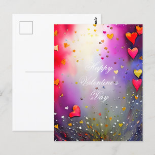 Cartão Postal Spray de corações dia dos namorados