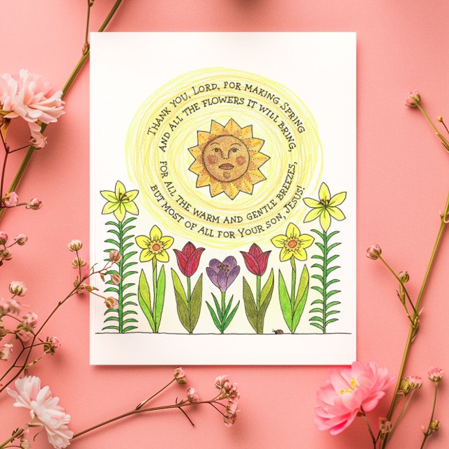 Cartão Postal Spring Flowers and Jesus Inspirational Postcard (Criador carregado)