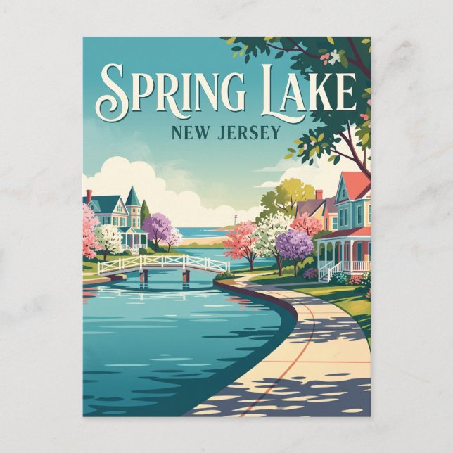 Cartão Postal Spring Lake, Nova Jersey (Frente)