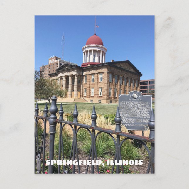 Cartão Postal Springfield, Capitólio Estatal Antigo de Illinois (Frente)