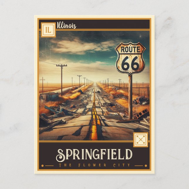 Cartão Postal Springfield, Illinois | Vintage (Frente)