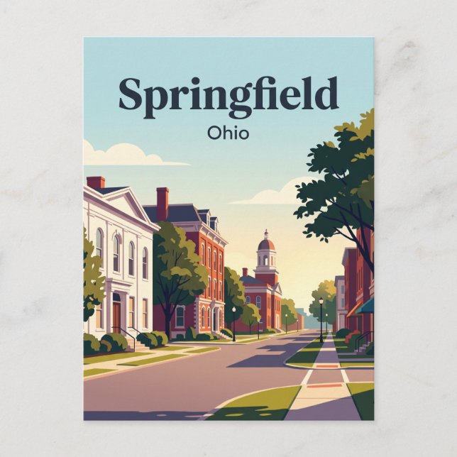 Cartão Postal Springfield, Ohio (Frente)