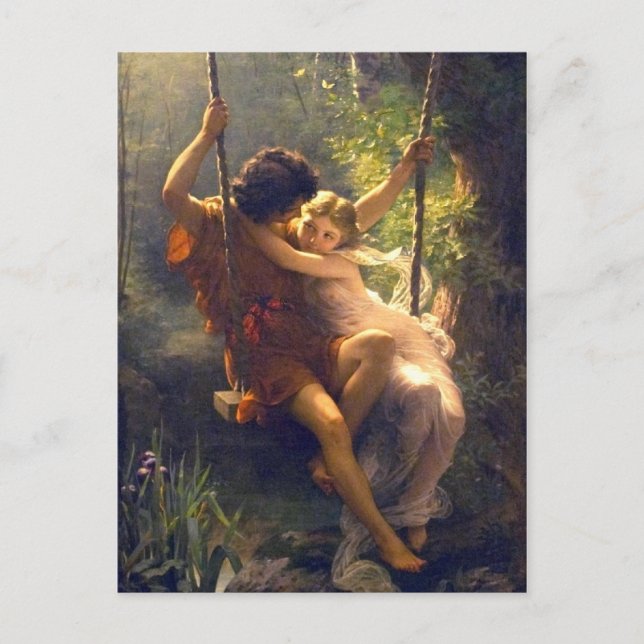 Cartão Postal Springtime ~ Lovers em Swinting (Frente)