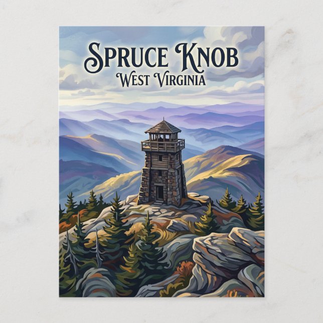 Cartão Postal Spruce Knob Virgínia Ocidental (Frente)