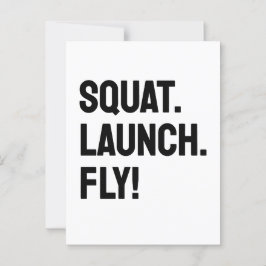 Cartão Postal SQUAT. LANÇAR. VOEM! Motivação Minimalista Negrito