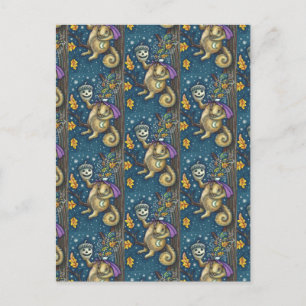 CARTÃO POSTAL SQUIRREL DE SONOLO E ACORN, DIA DE AS BRUXAS ENGRA