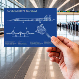 Cartão Postal SR-71 Blackbird - Planos de avião Blueprint AD