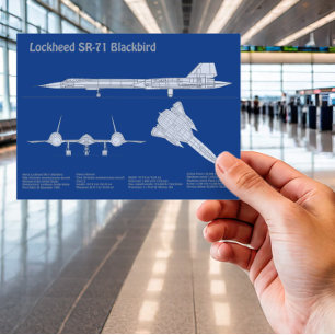 Cartão Postal SR-71 Blackbird - Plantas de Projeto de Avião ABD