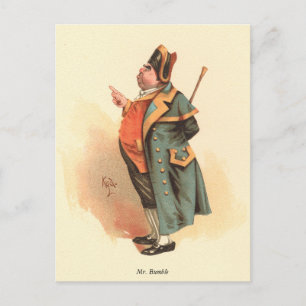 Cartão Postal Sr. Bumble por Kyd, Oliver Twist de Charles Dicken