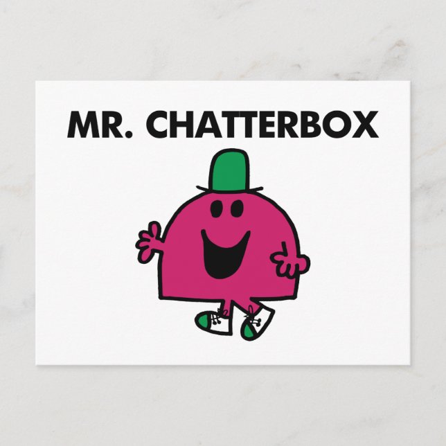 Cartão Postal Sr. Chatterbox Waving Hello (Frente)