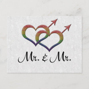 Cartão Postal Sr. e Sr. Orgulho gay Interligando Símbolos de Gên