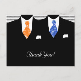 Cartão Postal Sr. e Sr. Suit e Tie (azul / laranja) Obrigado