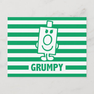 Cartão Postal Sr. Grumpy Grin Mischievous e faixas verdes