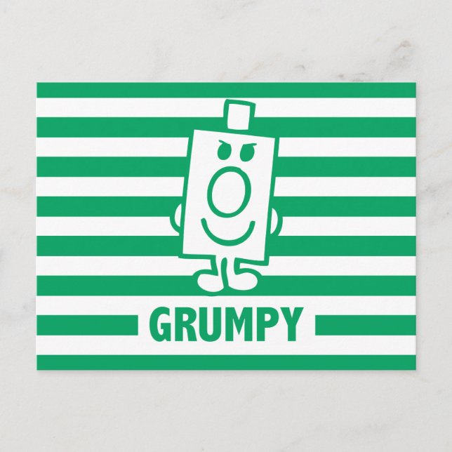 Cartão Postal Sr. Grumpy | Grin Mischievous e faixas verdes (Frente)