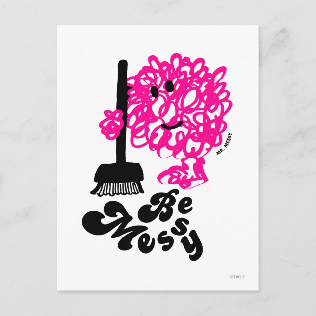 Cartão Postal Sr. Messy Limpando (Frente)