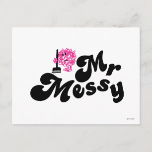 Cartão Postal Sr. Messy Limpeza Com Vassoura