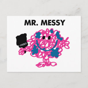 Cartão Postal Sr. Messy Segurando Um Pincel