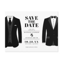 Sr. & Mr. Modern Black Wedding Tux - Salvar a Data