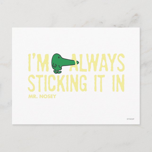 Cartão Postal Sr. Nosey NPoing | Letra amarela (Frente)