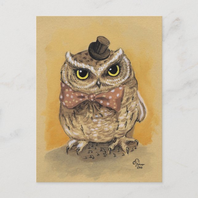 Cartão Postal Sr. Owl Dapper Gent (Frente)