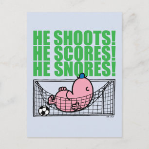 Cartão Postal Sr. Preguiçoso Dormindo Numa Trave de Futebol
