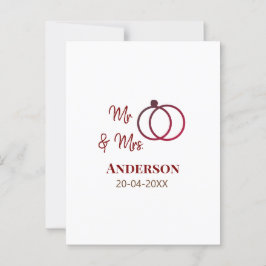 Cartão Postal Sr & Sra adicionar sobrenome data ano lembrança de