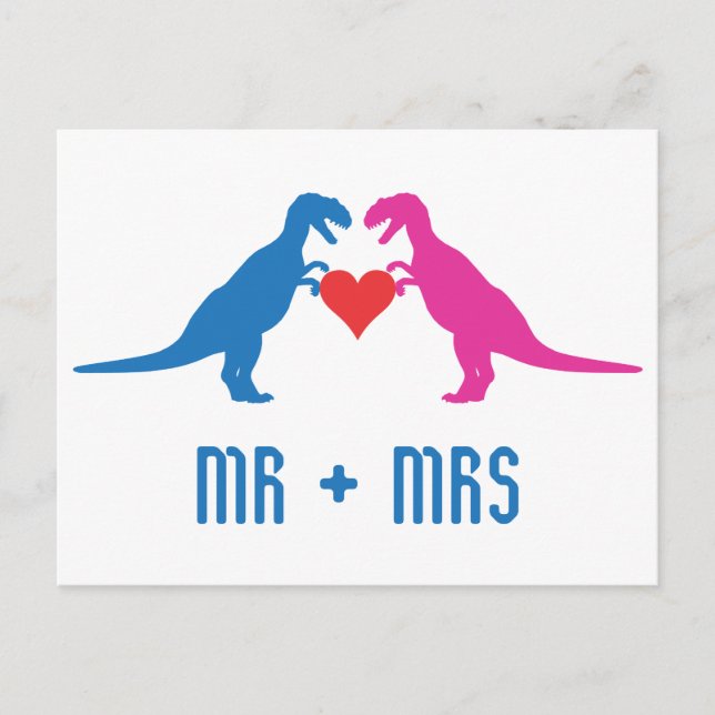 Cartão Postal Sr+Sra - Dinossauros de Amor (Frente)