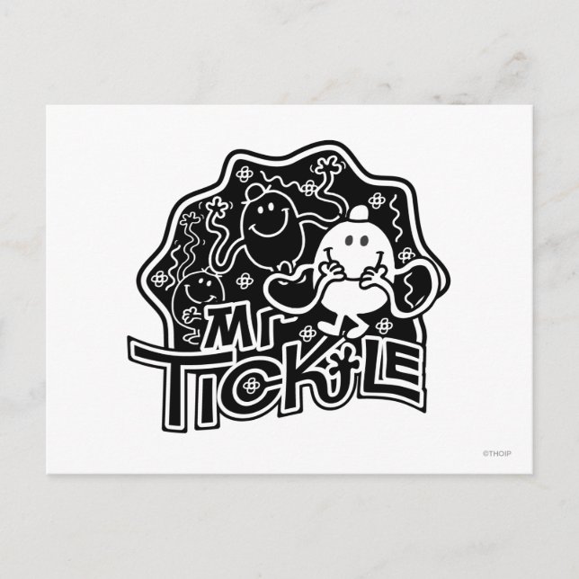 Cartão Postal Sr. Tickle | Diversão em preto-e-branco (Frente)