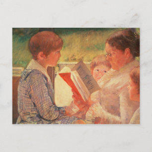 Cartão Postal Sra. Cassatt lendo para seus netos, 1888
