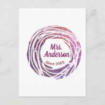 Sra nome rosa bordo malva desde ano casamento noiv