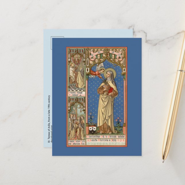 Cartão Postal Sra. Teresa de Ávila (SAU 28) Cartão-postal (Frente/Verso In Situ)