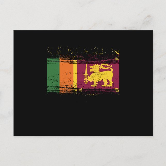 Cartão Postal Sri Lankan Flag Sri Lanka Culture National Country (Frente)