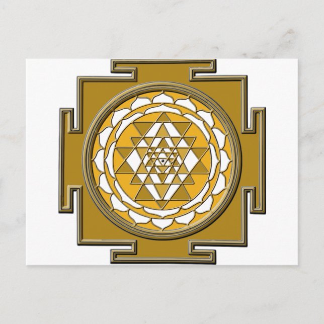 Cartão Postal Sri Yantra Bronze (Frente)