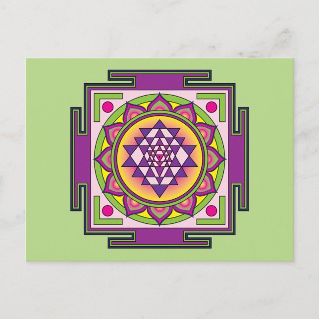 Cartão Postal Sri Yantra Mandala (Frente)